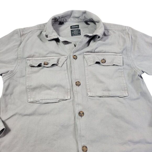 Buffalo David Bitton Denim Jean Jacket Mens Small Beige Gray Button Up Trucker - Picture 5 of 7